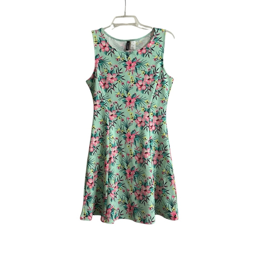 Teal floral Hawaiian Vacation Dress - Size 12